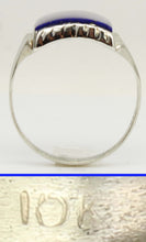 Load image into Gallery viewer, Antique 1920's Art Deco Genuine Lapis Lazuli Hand Milgrained 10k Solid White Gold Men's Ring