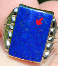 Load image into Gallery viewer, Antique 1920's Art Deco Genuine Lapis Lazuli Hand Milgrained 10k Solid White Gold Men's Ring
