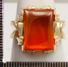 Load image into Gallery viewer, Vintage 1940's SIGNED Ullenberg Jewelry LARGE 11ct &nbsp;Orange 10k Solid Yellow Gold Men's Ring