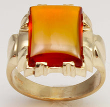 Load image into Gallery viewer, Vintage 1940's SIGNED Ullenberg Jewelry LARGE 11ct &nbsp;Orange 10k Solid Yellow Gold Men's Ring