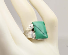 Load image into Gallery viewer, Antique 1920's Art Deco Natural Green/Blue Turquoise Solid Sterling Silver Men's Ring &nbsp; &nbsp;