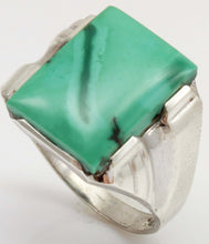 Load image into Gallery viewer, Antique 1920's Art Deco Natural Green/Blue Turquoise Solid Sterling Silver Men's Ring &nbsp; &nbsp;