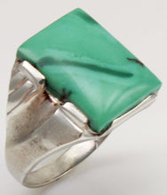 Load image into Gallery viewer, Antique 1920's Art Deco Natural Green/Blue Turquoise Solid Sterling Silver Men's Ring &nbsp; &nbsp;