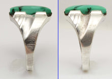 Load image into Gallery viewer, Antique 1920's Art Deco Natural Green/Blue Turquoise Solid Sterling Silver Men's Ring &nbsp; &nbsp;