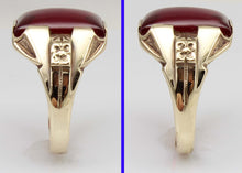 Load image into Gallery viewer, Antique 1920&#39;s Art Deco LARGE 12ct Ruby Cabochon 10k Solid Yellow Gold Men&#39;s Ring