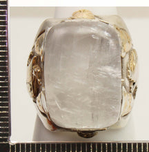 Load image into Gallery viewer, HEAVY Antique SIGNED Ostby &amp; Barton Icelandic Spar Viking Sunstone Silver 10k Gold Men's Viking Ring