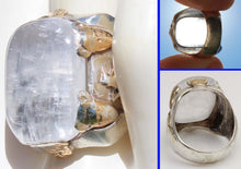 Load image into Gallery viewer, HEAVY Antique SIGNED Ostby &amp; Barton Icelandic Spar Viking Sunstone Silver 10k Gold Men's Viking Ring