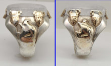 Load image into Gallery viewer, HEAVY Antique SIGNED Ostby &amp; Barton Icelandic Spar Viking Sunstone Silver 10k Gold Men's Viking Ring