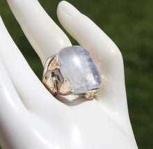 Load image into Gallery viewer, HEAVY Antique SIGNED Ostby &amp; Barton Icelandic Spar Viking Sunstone Silver 10k Gold Men's Viking Ring