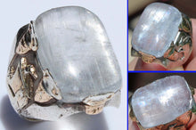 Load image into Gallery viewer, HEAVY Antique SIGNED Ostby &amp; Barton Icelandic Spar Viking Sunstone Silver 10k Gold Men's Viking Ring