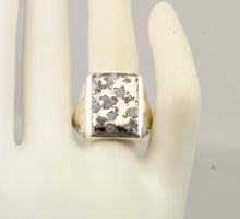 Load image into Gallery viewer, Antique 1920's Art Deco RARE Natural Silver Ore in Quartz Solid Sterling Silver &amp; 10k Gold Mens Ring