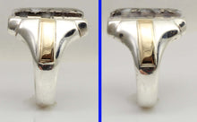 Load image into Gallery viewer, Antique 1920's Art Deco RARE Natural Silver Ore in Quartz Solid Sterling Silver &amp; 10k Gold Mens Ring