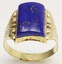 Load image into Gallery viewer, Antique 1920's Art Deco Genuine Lapis Lazuli 10k Solid Yellow Gold Men's Ring