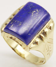 Load image into Gallery viewer, Antique 1920's Art Deco Genuine Lapis Lazuli 10k Solid Yellow Gold Men's Ring