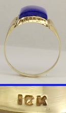 Load image into Gallery viewer, Antique 1920's Art Deco Genuine Lapis Lazuli 10k Solid Yellow Gold Men's Ring