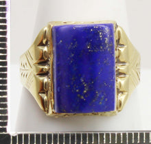 Load image into Gallery viewer, Antique 1920's Art Deco Genuine Lapis Lazuli 10k Solid Yellow Gold Men's Ring