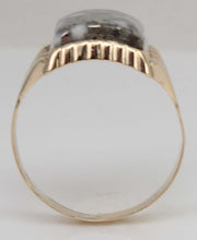 Load image into Gallery viewer, Antique c1900 Victorian VERY RARE Natural Silver Ore in Quartz Engraved 10k Solid Gold Men&#39;s Ring