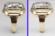 Load image into Gallery viewer, Antique 1920&#39;s Art Deco RARE Natural Silver Ore in Quartz Hand Engraved 10k Solid Gold Men&#39;s Ring