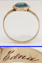 Load image into Gallery viewer, Antique c1900 Victorian Natural Opal Engraved &amp; Milgrained 10k Solid Rose Gold Ladies Cocktail Ring