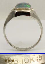 Load image into Gallery viewer, Antique 1920's Art Deco SIGNED Ostby &amp; Barton RAINBOW Natural Opal 10k Solid White Gold Men's Ring