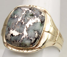 Load image into Gallery viewer, Antique Art Deco RARE Natural Silver Ore in Quartz Solid Sterling Silver &amp; 10k Gold Men's Ring