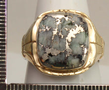 Load image into Gallery viewer, Antique Art Deco RARE Natural Silver Ore in Quartz Solid Sterling Silver &amp; 10k Gold Men's Ring