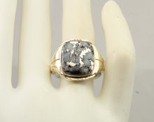 Load image into Gallery viewer, Antique Art Deco RARE Natural Silver Ore in Quartz Solid Sterling Silver &amp; 10k Gold Men's Ring