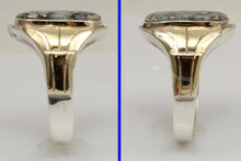 Load image into Gallery viewer, Antique Art Deco RARE Natural Silver Ore in Quartz Solid Sterling Silver &amp; 10k Gold Men's Ring