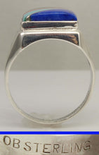 Load image into Gallery viewer, Antique SIGNED Ostby &amp; Barton Turquoise Lapis Malachite Coral RARE Intarsia Inlay Silver Men's Ring