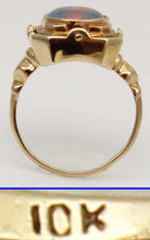 Load image into Gallery viewer, Antique 1920s Art Deco Robin's Egg Blue Turquoise &amp; Opal 10k Gold Cocktail RARE Reversible Flip Ring