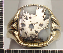 Load image into Gallery viewer, Antique 1920's Art Deco RARE Natural Silver Ore in Quartz Solid Sterling Silver &amp; 10k Gold Mens Ring