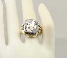 Load image into Gallery viewer, Antique 1920's Art Deco RARE Natural Silver Ore in Quartz Solid Sterling Silver &amp; 10k Gold Mens Ring