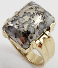 Load image into Gallery viewer, HEAVY Antique 1920&#39;s Art Deco LARGE RARE Natural Silver Ore in Quartz 10k Solid Gold Men&#39;s Ring