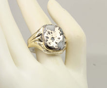 Load image into Gallery viewer, Antique 1920's Art Deco RARE Natural Silver Ore in Quartz Solid Sterling Silver &amp; 10k Gold Mens Ring
