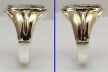 Load image into Gallery viewer, Antique 1920's Art Deco RARE Natural Silver Ore in Quartz Solid Sterling Silver &amp; 10k Gold Mens Ring