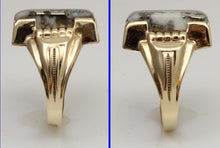 Load image into Gallery viewer, Antique 1920's Art Deco RARE Natural Silver Ore in Quartz Hand Milgrained 10k Solid Gold Men's Ring