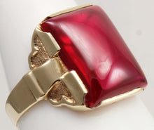 Load image into Gallery viewer, ORNATE Antique 1920's Art Deco LARGE 12ct Ruby 10k Solid Yellow Gold Men's Ring&nbsp;
