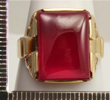 Load image into Gallery viewer, ORNATE Antique 1920's Art Deco LARGE 12ct Ruby 10k Solid Yellow Gold Men's Ring&nbsp;