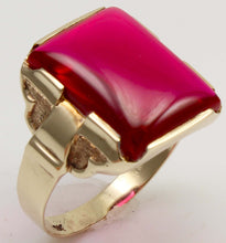 Load image into Gallery viewer, ORNATE Antique 1920's Art Deco LARGE 12ct Ruby 10k Solid Yellow Gold Men's Ring&nbsp;