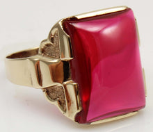 Load image into Gallery viewer, ORNATE Antique 1920's Art Deco LARGE 12ct Ruby 10k Solid Yellow Gold Men's Ring&nbsp;