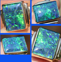 Load image into Gallery viewer, Antique 1920's Art Deco LARGE BLUE GREEN Opal 10k Solid Yellow Gold Men's Ring&nbsp;