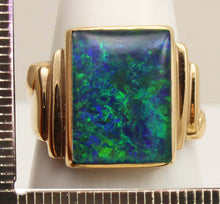 Load image into Gallery viewer, Antique 1920's Art Deco LARGE BLUE GREEN Opal 10k Solid Yellow Gold Men's Ring&nbsp;
