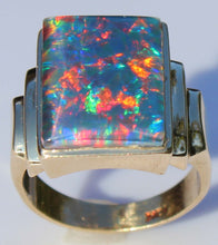 Load image into Gallery viewer, Antique 1920's Art Deco LARGE RAINBOW Opal 10k Solid Yellow Gold Men's Ring&nbsp;
