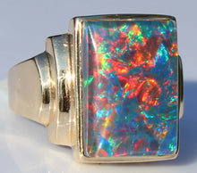 Load image into Gallery viewer, Antique 1920's Art Deco LARGE RAINBOW Opal 10k Solid Yellow Gold Men's Ring&nbsp;