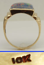 Load image into Gallery viewer, Antique 1920's Art Deco LARGE RAINBOW Opal 10k Solid Yellow Gold Men's Ring&nbsp;