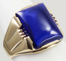 Load image into Gallery viewer, Antique 1920&#39;s Art Deco LARGE 12ct Blue Sapphire 10k Solid Yellow Gold Men&#39;s Ring