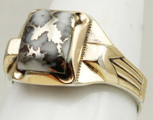 Load image into Gallery viewer, Antique 1920's Art Deco SIGNED Ostby &amp; Barton RARE Silver Ore in Quartz Silver &amp; 10k Gold Men's Ring