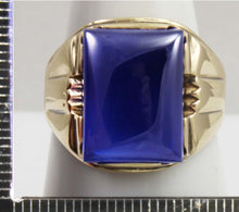 Load image into Gallery viewer, Antique 1920&#39;s Art Deco LARGE 12ct Blue Sapphire 10k Solid Yellow Gold Men&#39;s Ring