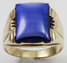 Load image into Gallery viewer, Antique 1920&#39;s Art Deco LARGE 12ct Blue Sapphire 10k Solid Yellow Gold Men&#39;s Ring