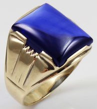 Load image into Gallery viewer, Antique 1920&#39;s Art Deco LARGE 12ct Blue Sapphire 10k Solid Yellow Gold Men&#39;s Ring